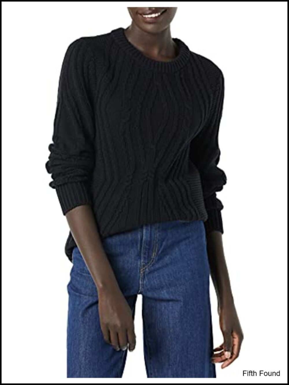 Women's 100% Cotton Long Sleeve Crewneck Cable Knit Sweater